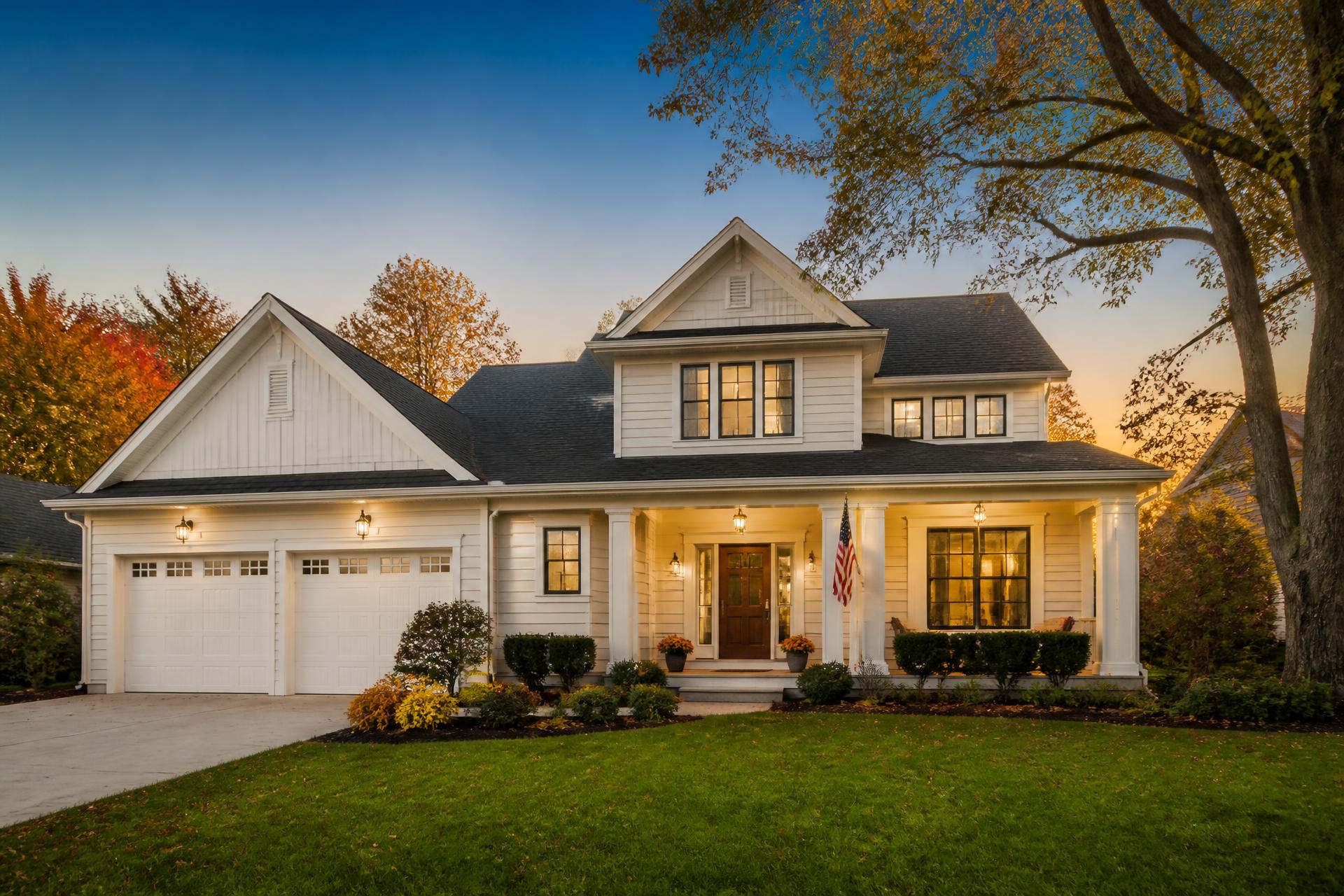 Michigan home at golden hour